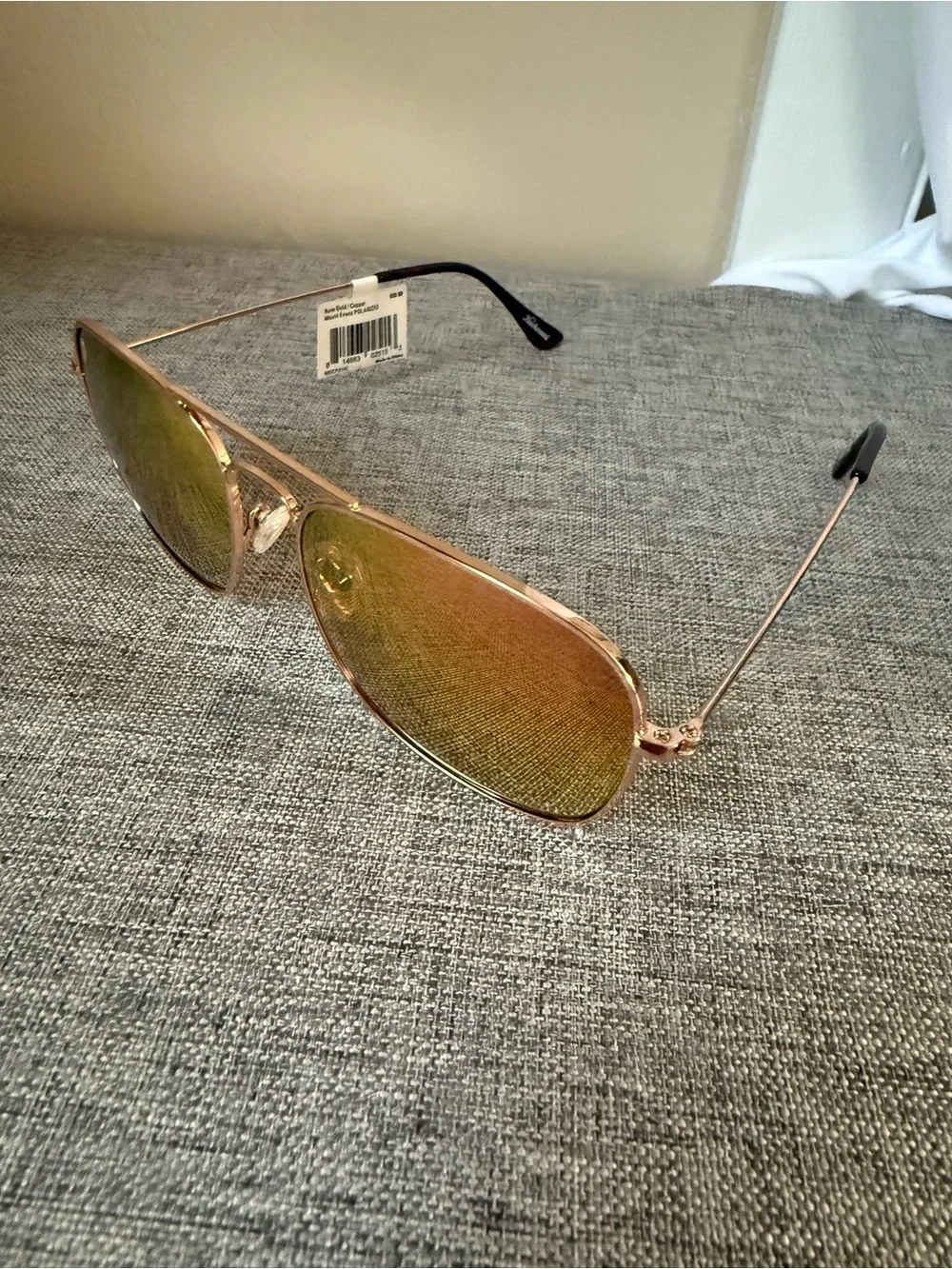 Knockaround Rose Gold Aviator Sunglasses with Gold-Orange Mirrored Lenses